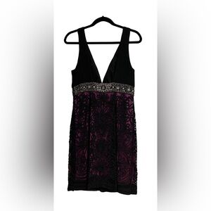 Vintage Sue Wong Black and Purple Dress